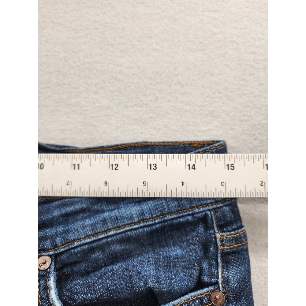 Joe's Jeans Mid Rise Skinny Ankle Dark Wash‎ Raw Frayed Hem Denim Jeans Size 27 - Picture 11 of 13